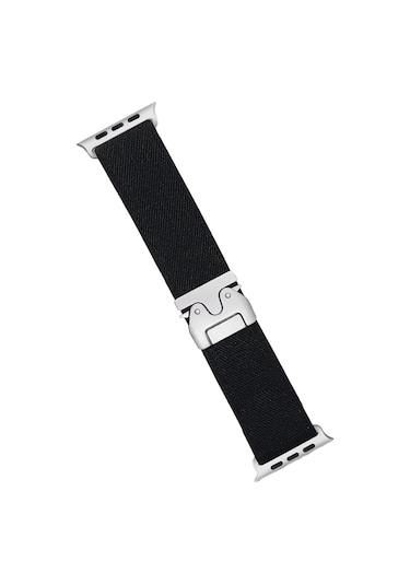 Apple Uyumlu Watch 42mm Forest Kumaş Kordon Saat Değildir - Siyah/