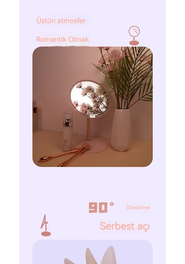 Aurora Masaüstü Lamba Akıllımak Yaj Aynası Pembe