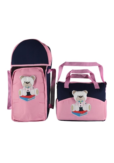 Pembe Ayıcık Bebek Taşıma Seti Portbebe Ve Bakım Çantası