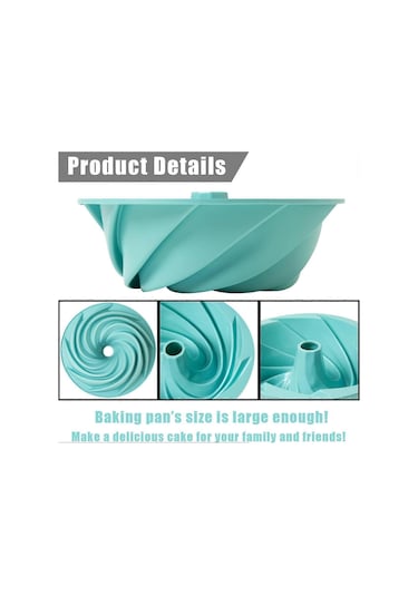 Silikon Yuvalı Tavalar, 2 Parça Yapışmaz Pişirme Kalıpları Kek, Jöle, Jelatin, Ekmek, Jelatin İçin, 9,5 İnç Mavi Çok Renkli