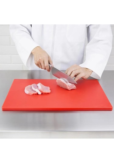 3'lü Türkay 50x30x4 Cm Polietilen Kesme Tahtası Kesim Levhası Kırmızı 4788