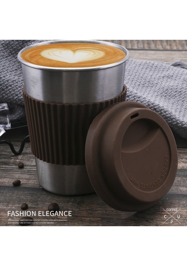 Suofeng 304 Paslanmaz Çelik Kahve Fincanı 300ml, Isı Ve Soğuk Saklama Özelliği, Kahve Rengi Diğer