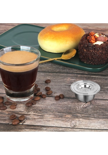 Xiyyadms Paslanmaz Çelik Yeniden Doldurulabilir Kahve Kapsülü - Bialetti Makineleri İçin Fırça Ve Kaşık Hediyeli