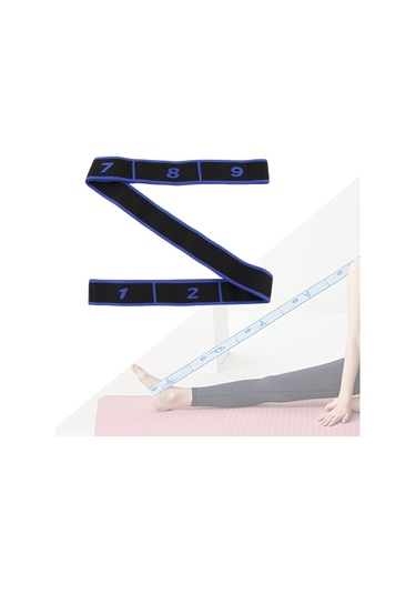 Suntek Esneme Direnç Bandı, Egzersiz Pilates Için Yoga Kayışı Mavi