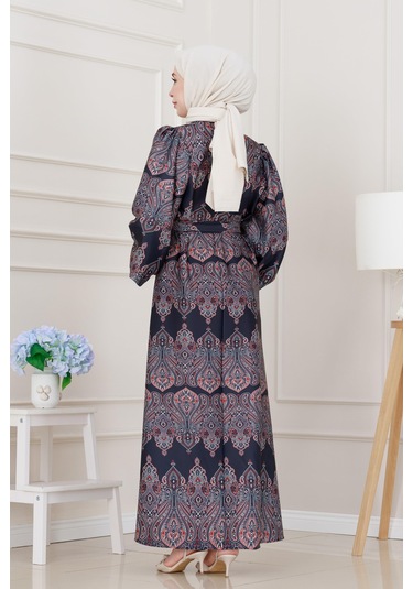 Balon Kol Saten Adel Elbise-siyah-5232 Siyah