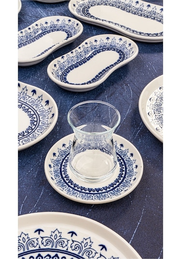 Bambum 26 Parça Lara Kahvaltı Takımı Maku B5184 Mavi - Beyaz