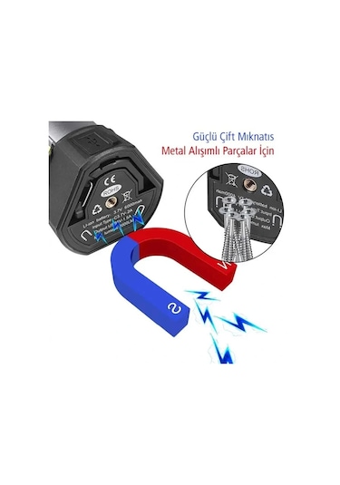 Powermaster Pm-24565 25 Watt Usb - Type-c Girişli P50 Ve Cob Ledli 2 Kanatlı Kollu Çalışma Lambası