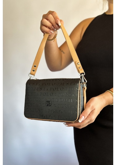 Jps-orta Boy Spor Model Çok Bölmeli 2 Asklı Kadın Çapraz Omuz Çantası 4036 - Siyah Taba Kombin Siyah - Taba