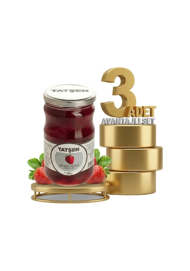 Tatşen Cam Reçel Çilek 3x800 Gr