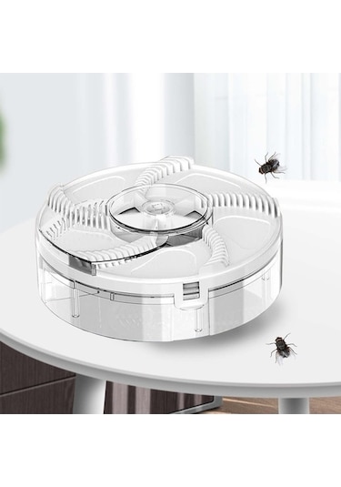 Createtech Suntek Dönen Elektrikli Sinek Kapanı Şarj Edilebilir Beyaz