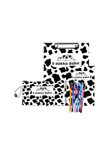 5 Dakka Daha Tasarımlı Defter ve Renkli Jel Kalem Kırtasiye Seti