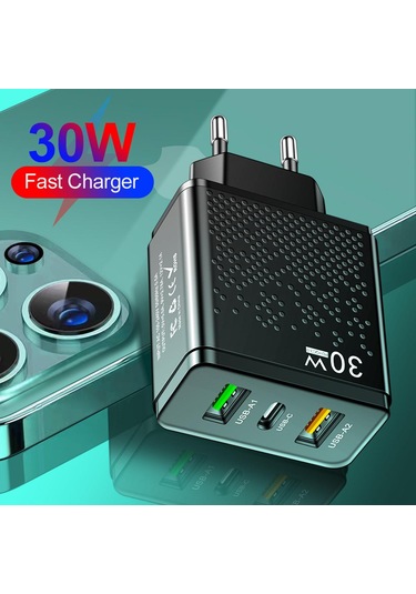 Anseıp Pd Hızlı Şarj Şarj Cihazı 30 W Usb C İphone Uyumlu Şarj Cihazı 14 13 Xiaomi 12 Samsung Huawei Usb Şarj Aleti Qc3.0 Cep Telefonu Adaptörü