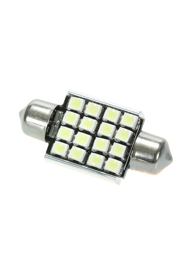 Shineyee 12v 36mm 16 Led 3528 Beyaz Araba İç Aydınlatma Dome Festoon Ampulü 6000k, 200lm, 60000+ Saat