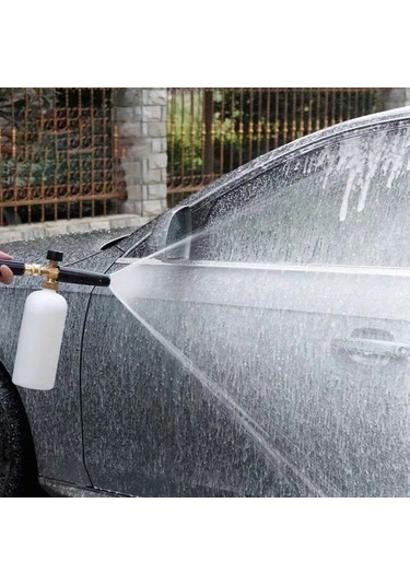 Vkemall Yüksek Basınçlı Yıkama Makinesi - 1l Köpük Flaske + G3 Hızlı Bağlantı Kısa Silah + 5 Renkli Uç Dış İğne M22 İç 14mm