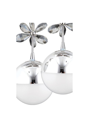 Kelebek 2'li Krom Sarkıt 3 Renk Modu Ledli Kristal Taşlı Modern Led Avize Krom