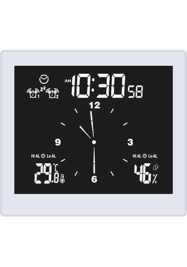 Geeroyoo Ip65 Su Geçirmez Dijital Saat - Lcd Ekranlı Oda Sıcaklık Nem Ölçer, Alarm, Geri Sayım Ve Zaman Gösterici Fonksiyonları Beyaz Beyaz
