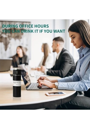 Trendooze Sunshine022 Mavi 16.9oz Paslanmaz Çelik Termos Bardağı Seyahat Seti Sıcak Soğuk Tutar Mavi