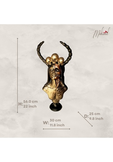 Şeker Kafatası Catrina Büstü Heykeli, Güçlü Kadın Figürü, 1