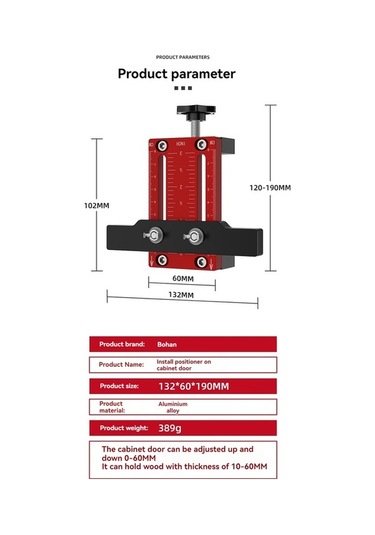 Carrier- Dayanıklı, Dolap Kapı Montaj Kılavuzu - Ayarlanabilir