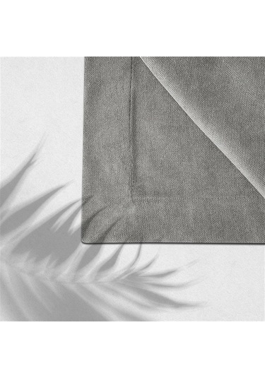 Kadife Dokulu Masa Örtüsü Açık Gri-22