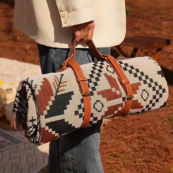 Xuweiwei 1 Adet Ayarlanabilir Yapay Deri Kamp Battaniyesi Ve Piknik Örtüsü Bağları Diğer