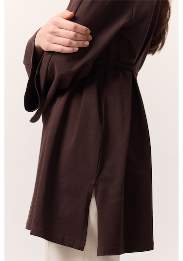 Bağlama Detaylı Oversıze Tshırt Acı Kahve Acı Kahve Kahverengi