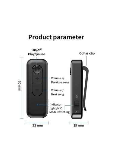 Sandwich Usb Bluetooth 5.3 Alıcı-verici 2'li, 15m Mesafe, 10 Saat Çalma,免提 Konuşma, Siyah Adaptör, Pc/audio İçin, Kullanımı Ko
