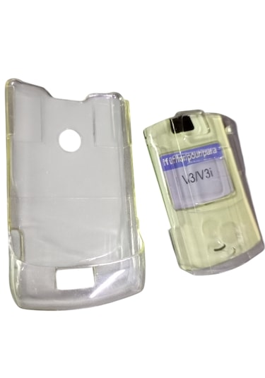 Motorola V3 İ Uyumlu Telefon Koruyucu Şeffaf Mika Kapak -