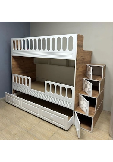 Aras Tamamı Mdf Membran Kaplama Yavrulu Çelik Destekli Ranza AC2