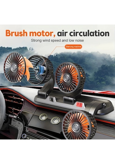 Dashanshop 3 Başlıklı Usb Araç Vantilatörü Hava Sirkülasyonu Usb Şarj Plaka Aromaterapi Tablet