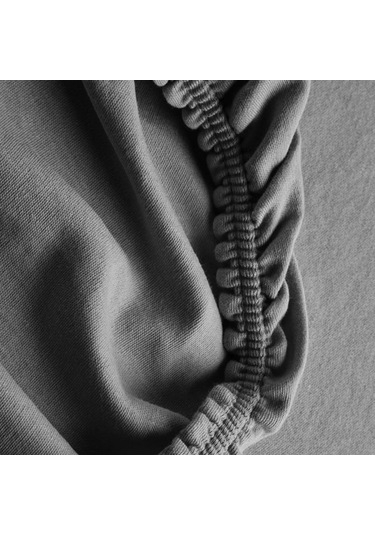 Nevresim Takımı Çift Kişilik Lastikli Çarşaflı Gri Siyah