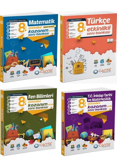 Çanta 2025 8. Sınıf Lgs Matematik + Türkçe + Fen + İnkılap Etkinlikli Kazanım Soru Seti 4 Kitap
