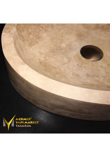 Traverten Oval Tasarım Lavabo