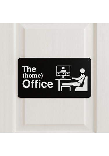 The Home Office Kapı Tabelası Ev Ofis Dekorasyonu, Kapı Yazısı, Home Office İşaret Levhası