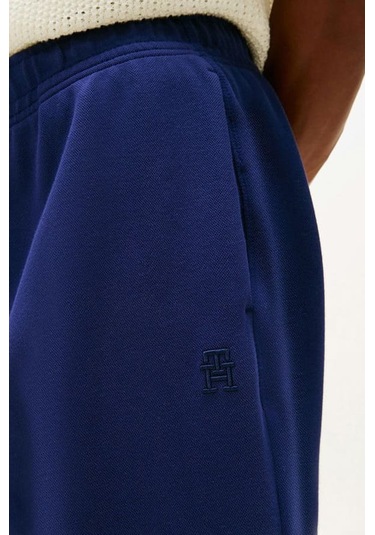 Erkek Monogram İşlemeli Eşofman Altı - Mavi Preppy Navy