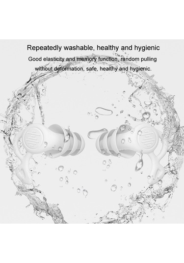 Sones Gürültü Önleyici Uyku Kulak Tıkacı Üç Katmanlı Ses Geçirmez Silikon Yüzme Kulak Tıkacı Beyaz