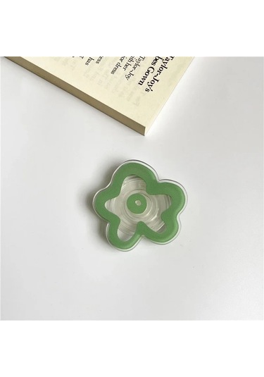 Goldenqian Kore Sevimli Temizle Çiçek Parlak Katlanabilir Soket P-soket Pop Telefon Tutucu Iphone Samsung Griptok Kavrama Tok Halka Stand Braketi C C