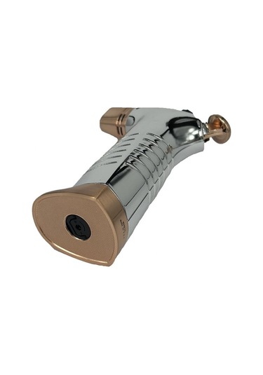 Çift Alevli Masaüstü Pürmüz Jet Çakmak Gümüş Metal
