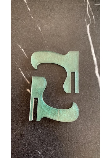 Mint Yeşili Renkli Çerçeve Tabak Teşir Ayağı Epoksi Stand Şövalye