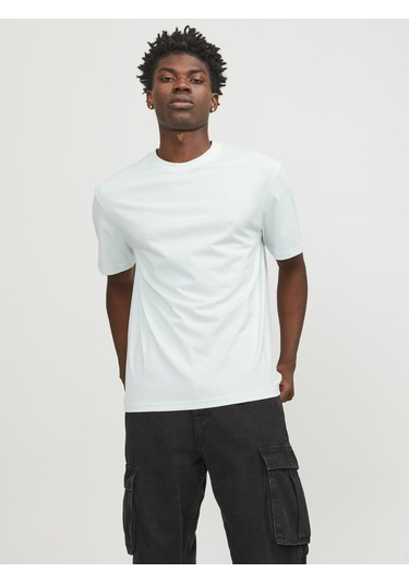 Jack&jones Erkek T-shirt 12240121 Açık Mavi