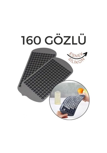 2 Adet - Mini Küp Şekilli , Silikon Buz Kalıbı - 160'lı Mini Buz Kalıbı Silikon Diğer