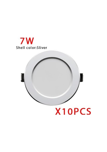 Sıcak Beyaz 10 Adet Led Downlight 220v Yuvarlak Gömme Armatürler 18w 15w 12w 9w 7w Tavan Spot Aşağı Işıklar Mutfak Oturma Odası Ofis Için 7w