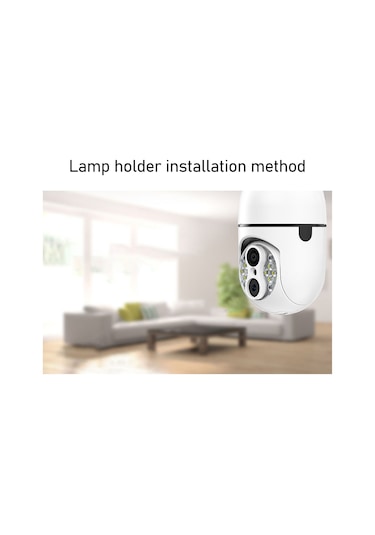 Qingmipy Güvenlik Kameralı Ampul 1080p Çift Lensli Full Hd Gece Görüşü İki Yönlü Konuşma Wifi İzleme Ac110-240v