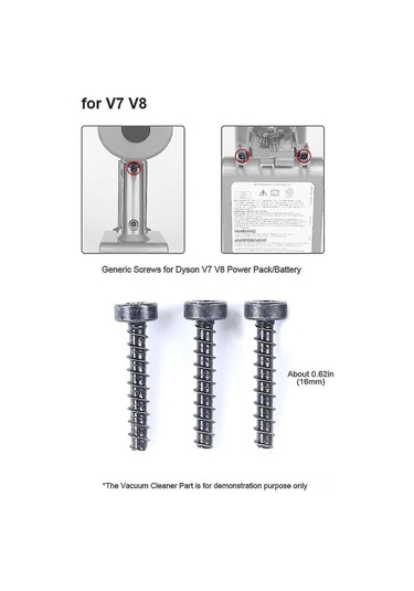 Konesam V6 V7 V8 V10 V11 Elektrikli Süpürgeler İçin 3 Adet Metal Gri Vida Seti Sv09 Sv10 Sv11 Sv12 Sv14 Batarya Uyumlu