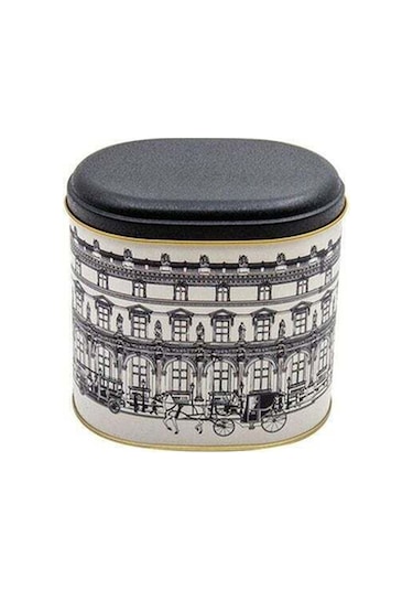 Urban Desenli Oval Metal Saklama Kabı, 14 X 12 X 13 Cm, 1,4 Lt