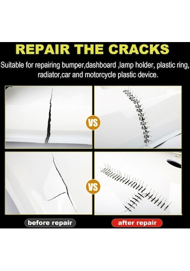 Trendooze 100w Plastik Kaynakçı, Sıcak Zımba Makinesi Araba Tampon Tamir Takımı, Pense, Bıçak, 200 Adet Flatouter İt