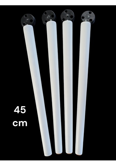 4 Adet Beyaz Boyalı Ahşap Konik 45 Cm Zigon,orta Sehpa,puf,komidi