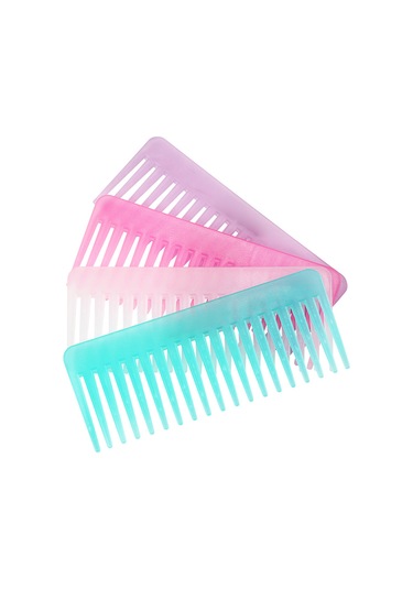 Samdoo Uzun Saçlar İçin Büyük Geniş Dişli Tarak - Statik Elektrikten Koruyucu - Evde Kullanıma Uygun - Pembe Logo Yok