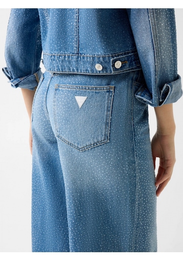 Guess Alba Geniş Paça Kadın Mavi Jeans W6ga26d0970-kepr Mavi
