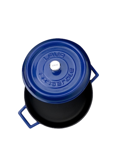 Lava Döküm Çok Amaçlı Yayvan Tencere. Trendy Çap 24 CM Mavi